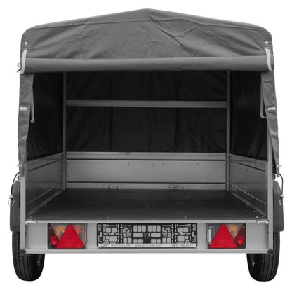 Car trailer GARDEN TRAILER 201 TIPP with support wheel, tarpaulin and high frame
