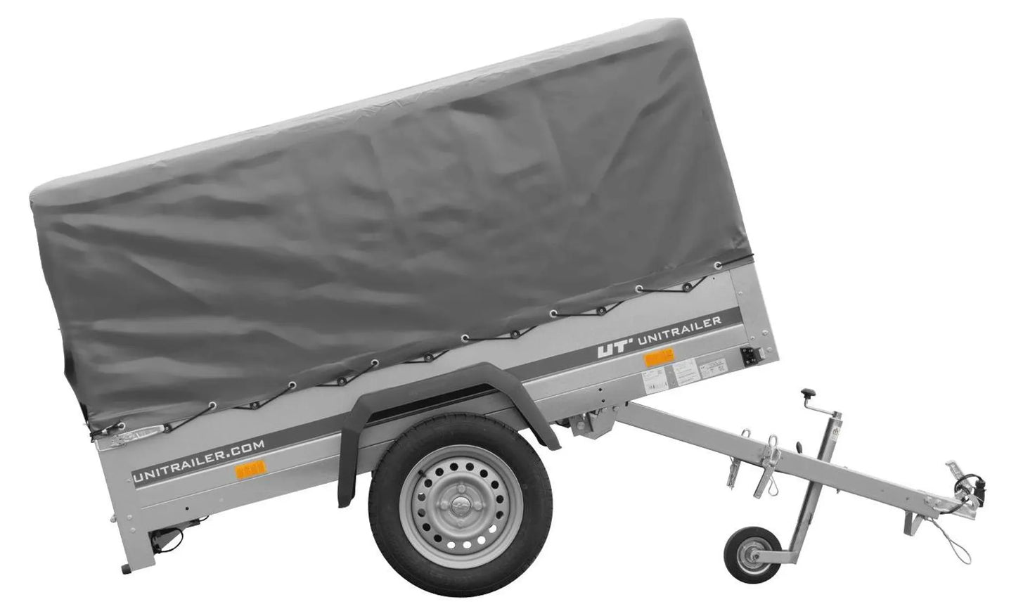 Car trailer GARDEN TRAILER 201 TIPP with support wheel, tarpaulin and high frame