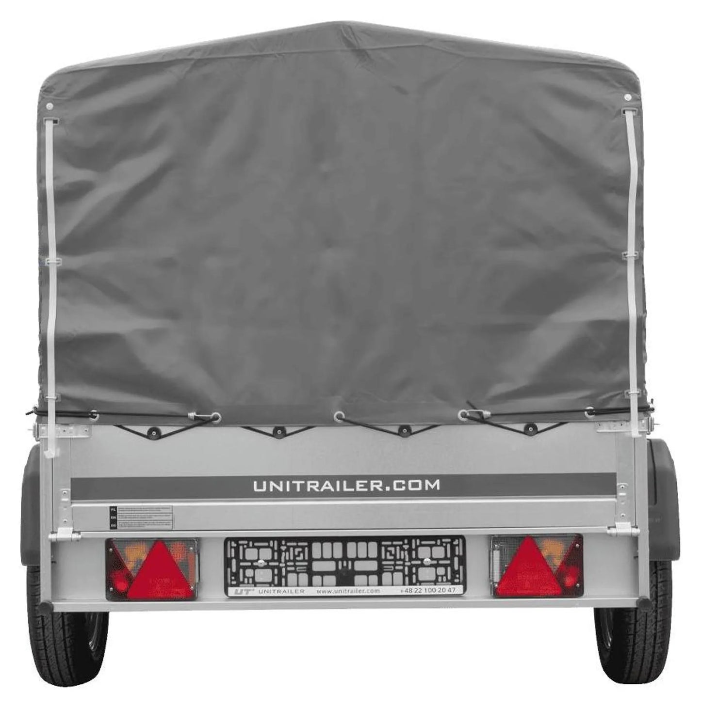 Car trailer GARDEN TRAILER 201 TIPP with support wheel, tarpaulin and high frame