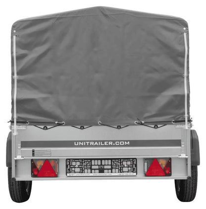 Car trailer GARDEN TRAILER 201 TIPP with support wheel, tarpaulin and high frame