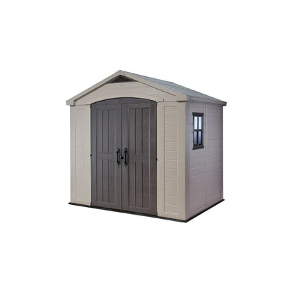 8 x 6ft Beige Outdoor Apex Garden Storage Shed